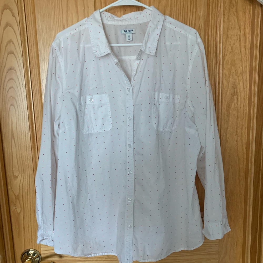 Polka dot button down